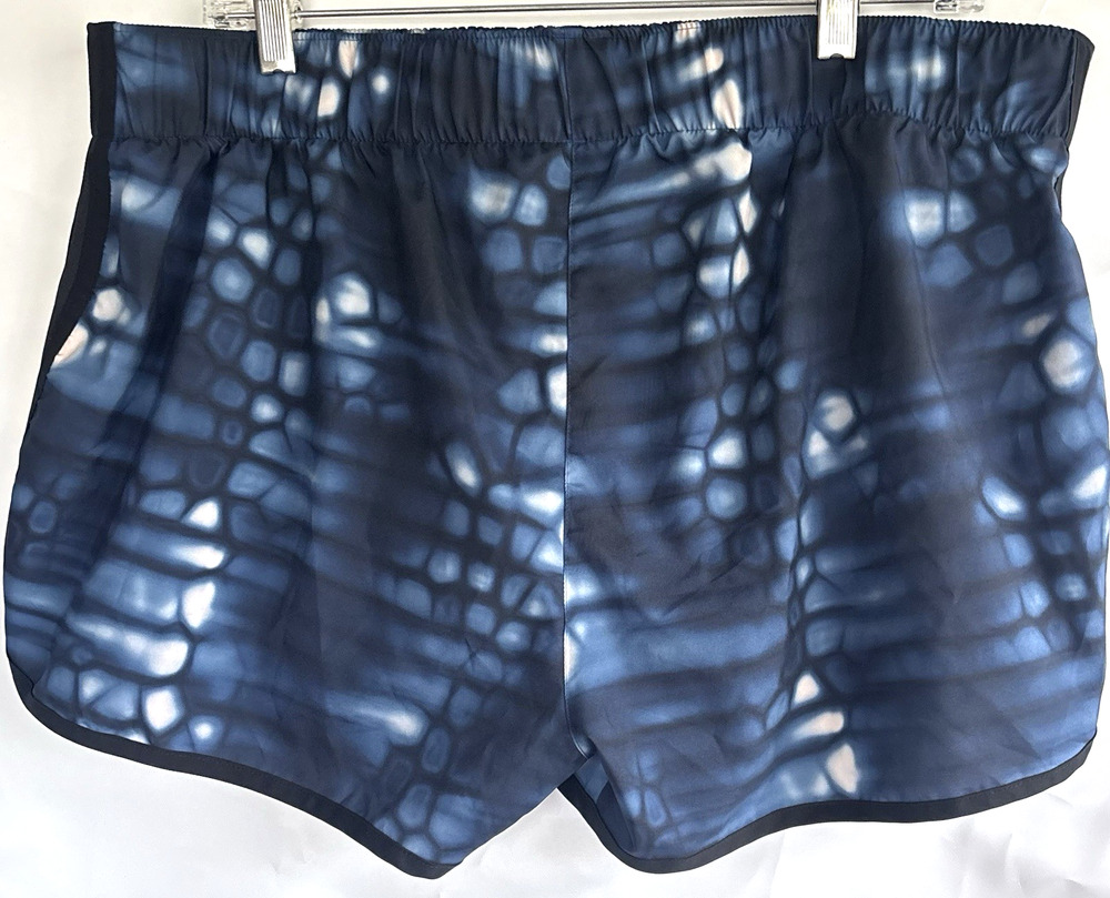 Adidas Women’s Shorts Size XL Blue Black Graphic Running Athletic Lined